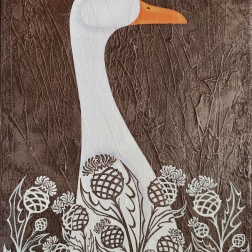 Painting for sale online - Goose in the thistle