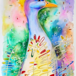 Painting for sale online - Goose in the grass