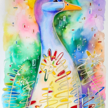 Painting for sale online - Goose in the grass