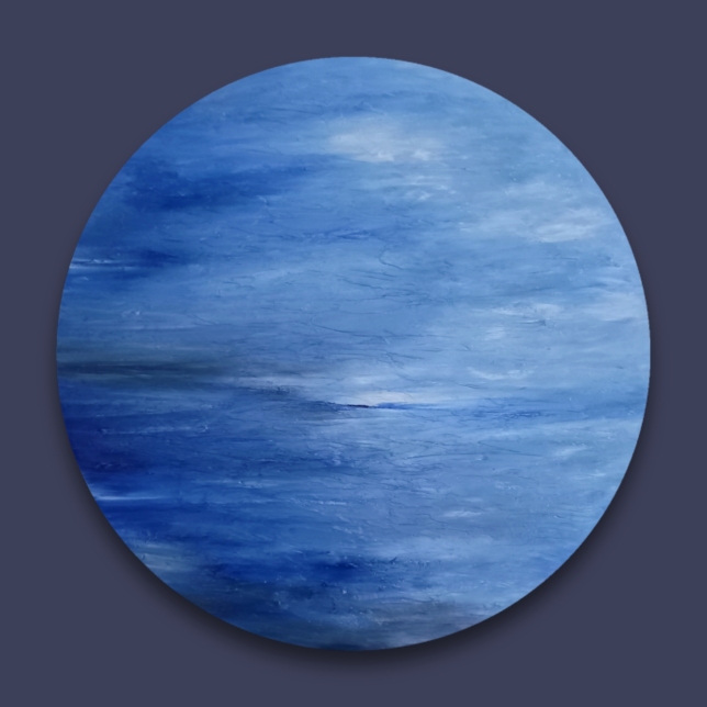 Painting for sale online - Round abstraction of the planet Neptune
