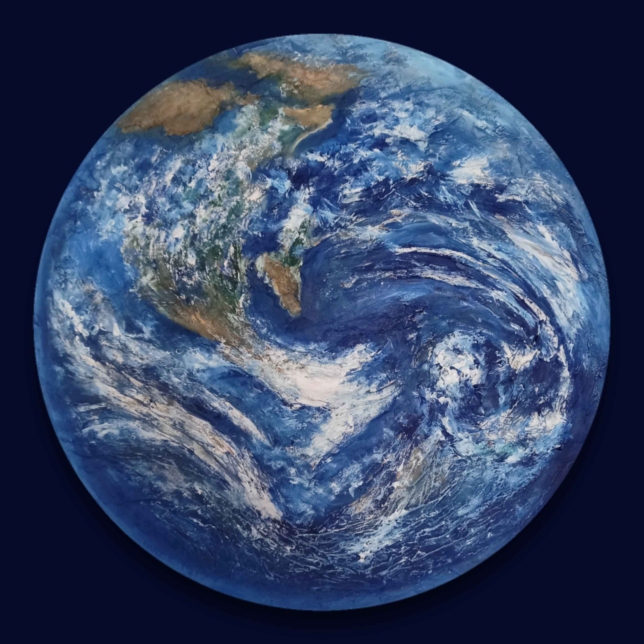 Painting for sale online - Round abstract planet Earth