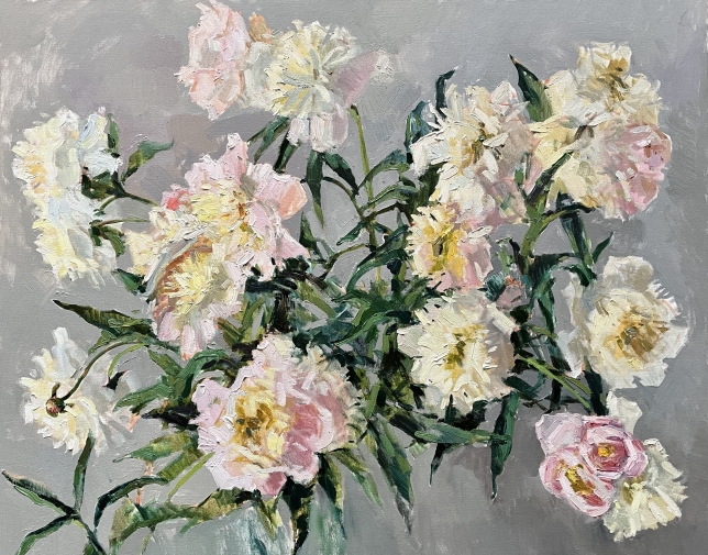 Painting for sale online - PEARL PEONIES