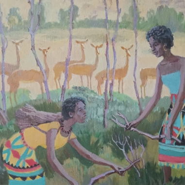 Painting for sale online - Gathering firewood