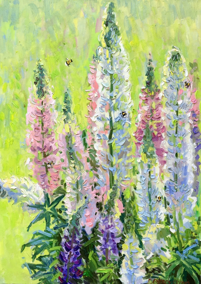 Painting for sale online - Tender Lupines