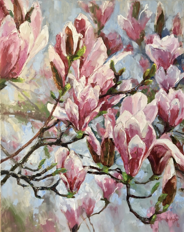 Painting for sale online - MAGNOLIA FROM LAKE GARDA