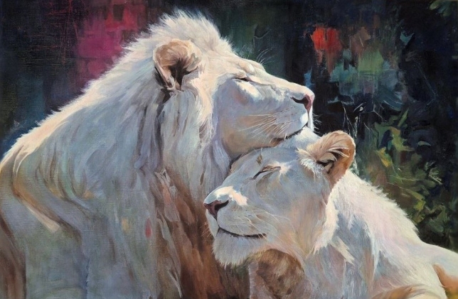 Painting for sale online - The eternal passion of lions