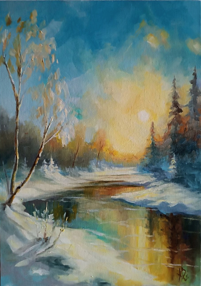 Painting for sale online - Winter landscape