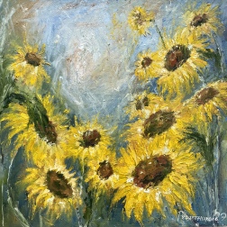 Painting for sale online - Sunflower field