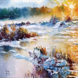 Painting for sale online - An optimistic winter landscape