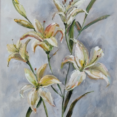 Painting for sale online - White lilies 
