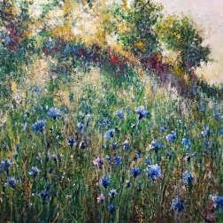 Painting for sale online - Sunset with cornflowers