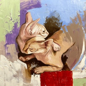 Painting for sale online - Lovea minute before the fight