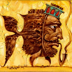 Painting for sale online - Fish with a pipe