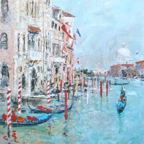 Painting for sale online - Venice in the morning pink