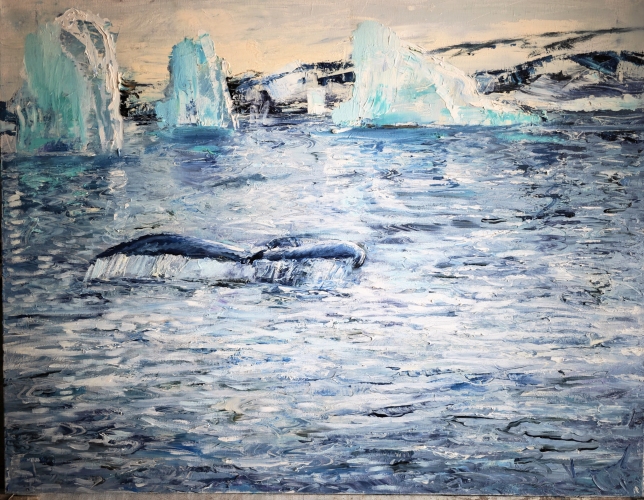 Painting for sale online - Whale Antarctica