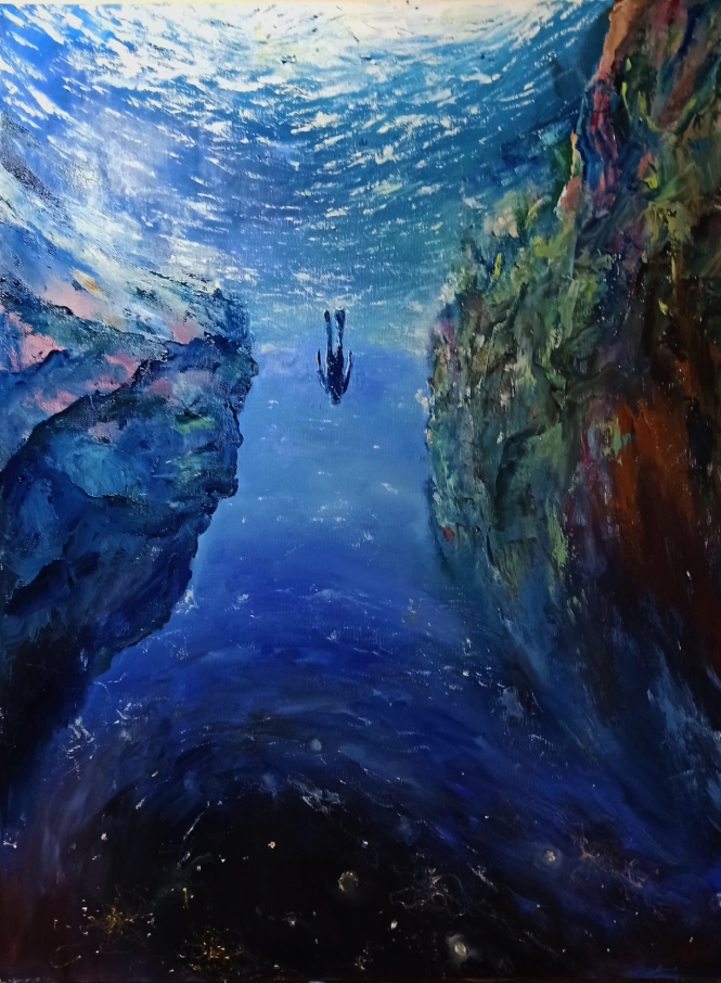 Painting for sale online - Dive into space