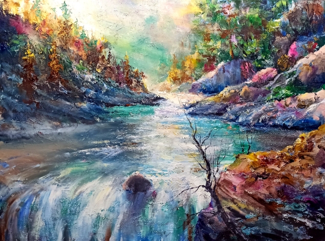 Painting for sale online - The land is harsh and beautiful..