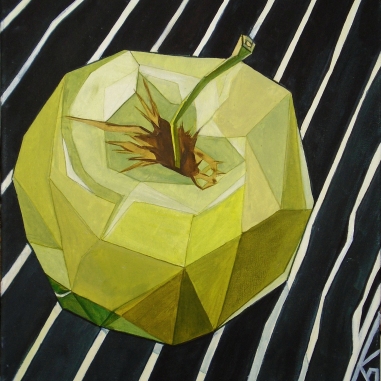 Painting for sale online - An apple and a striped T-shirt
