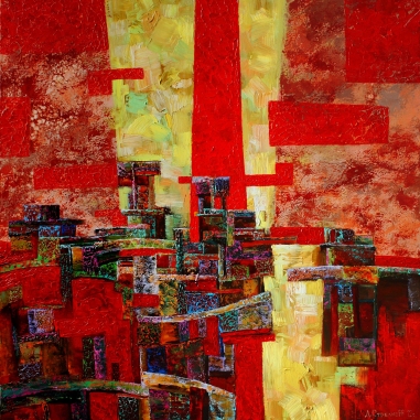Painting for sale online - City Tetris 