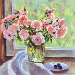 Painting for sale online - ROSES ON MY WINDOW