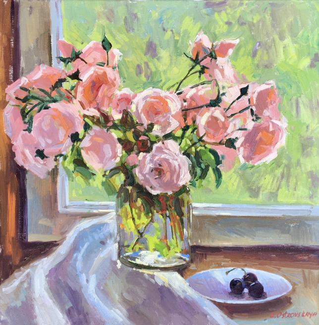Painting for sale online - ROSES ON MY WINDOW