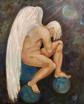 Painting for sale online - Tired Angel