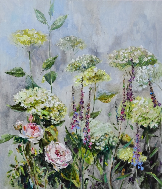 Painting for sale online - Hydrangeas in the garden