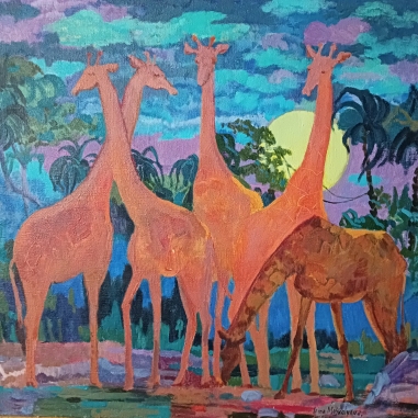 Painting for sale online - Night at Longonot