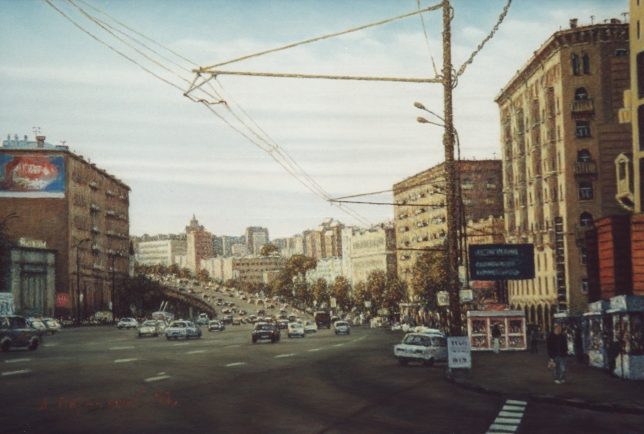 Painting for sale online -  Malaia Suharevskaia square (Moscow Series)