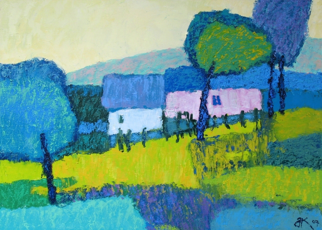 Painting for sale online - Two houses