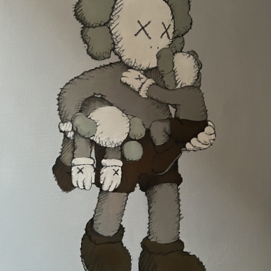 Painting for sale online - KAWS Hugs A Moment of Tenderness