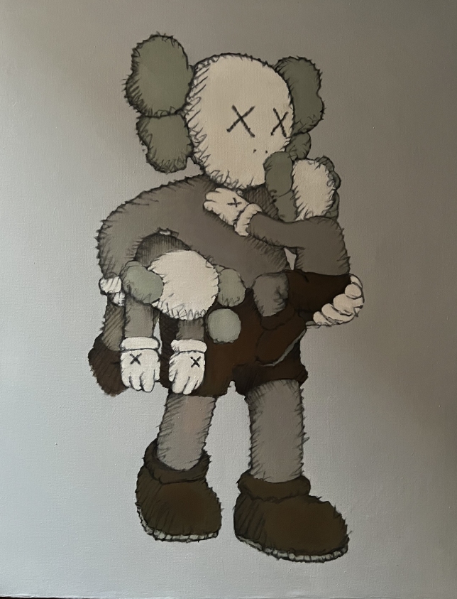 Painting for sale online - KAWS Hugs A Moment of Tenderness