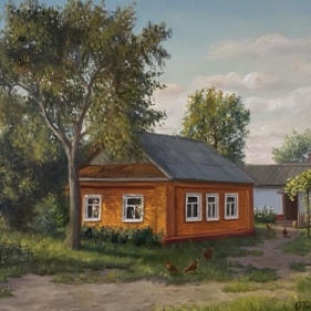 Painting for sale online - Cozy countryard