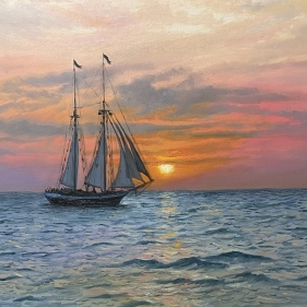 Painting for sale online - Raspberry-coloured dawn