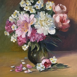 Painting for sale online - Pink and white bouguet