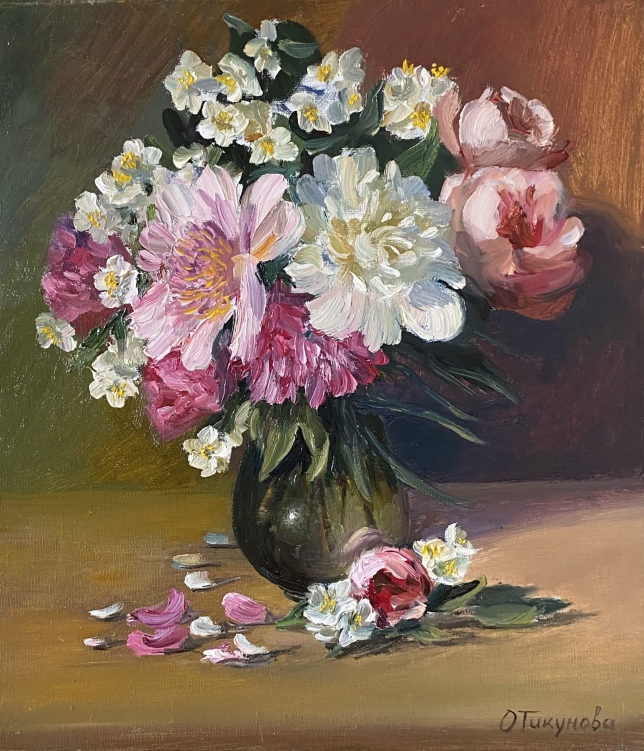 Painting for sale online - Pink and white bouguet