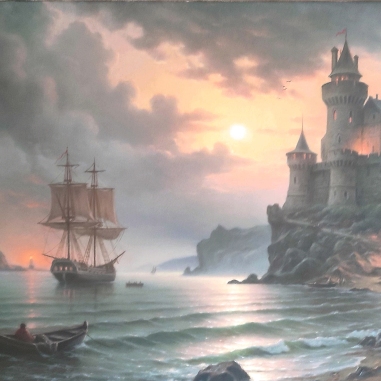 Painting for sale online - Landscape with lighthouse