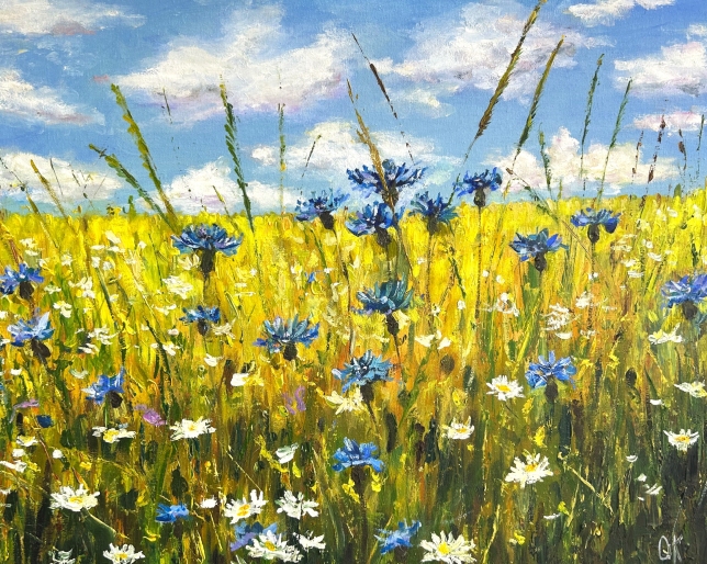 Painting for sale online - Native expanses (Cornflowers)