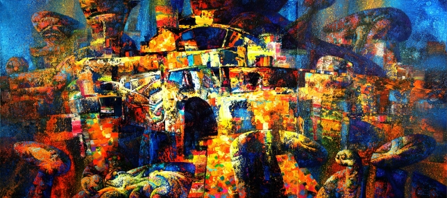 Painting for sale online - Cosmopolis (triptych)