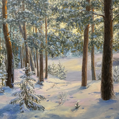 Painting for sale online - Winter forest