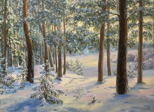 Painting for sale online - Winter forest