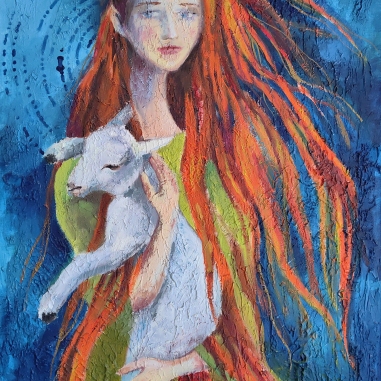 Painting for sale online - Maiden with a kid