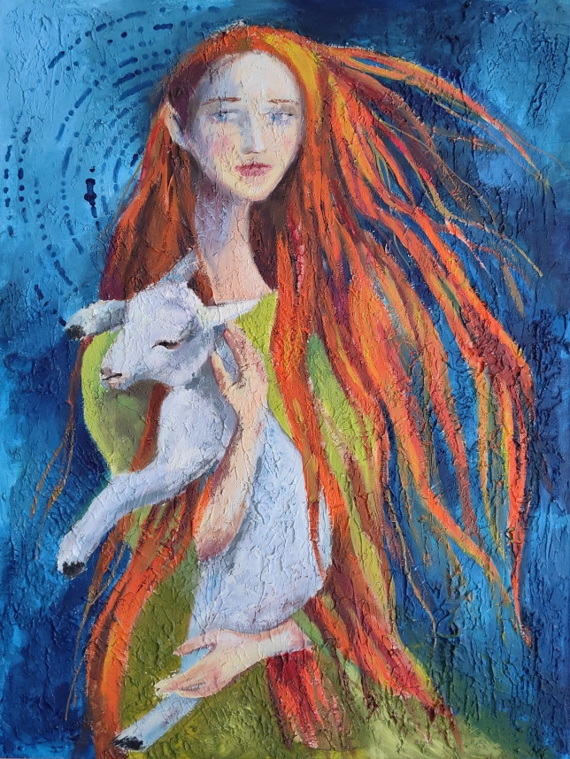 Painting for sale online - Maiden with a kid