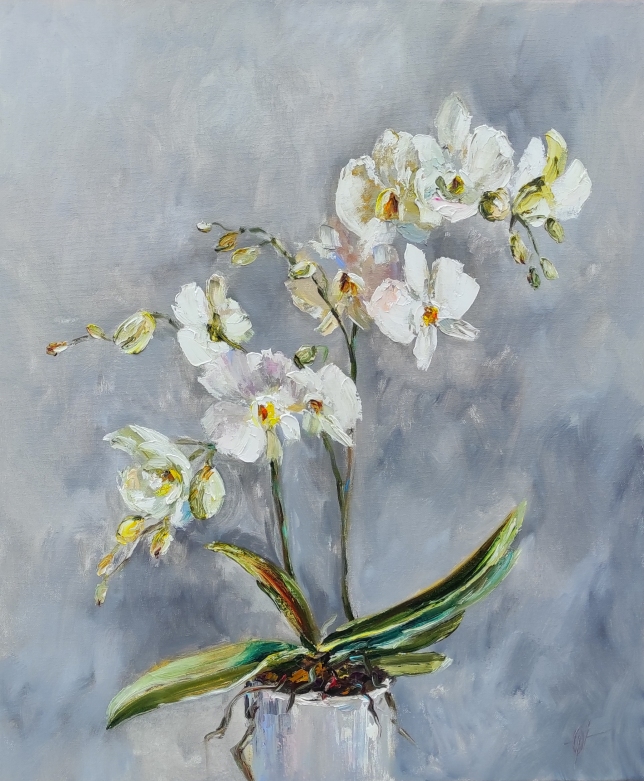 Painting for sale online - The White Orchid