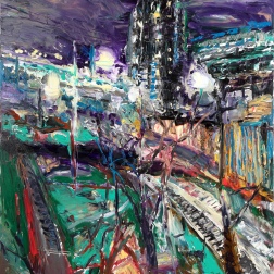 Painting for sale online - Moscow Night Railway