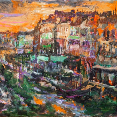 Painting for sale online - Vienice Water and Boats