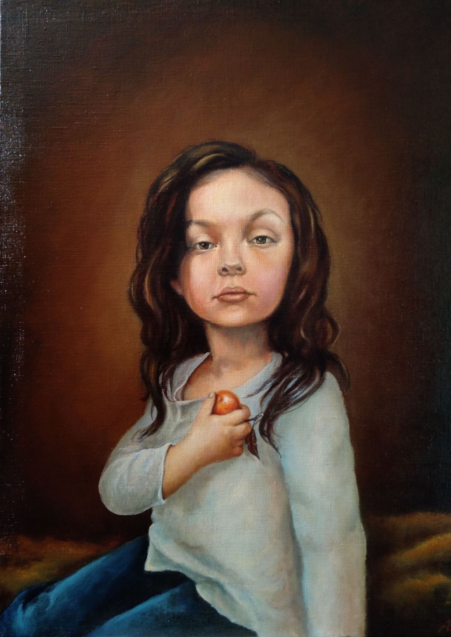 Painting for sale online - The Girl with an Apple