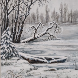 Painting for sale online - Winter silence on the shore