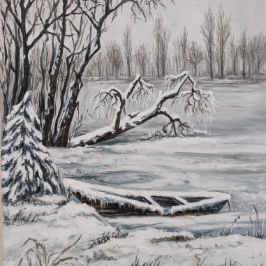 Painting for sale online - Winter silence on the shore