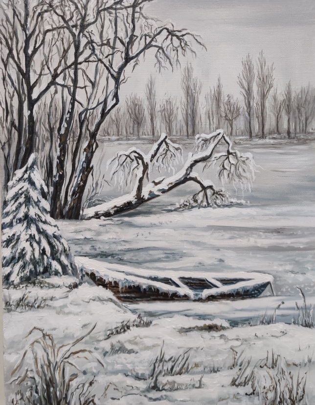 Painting for sale online - Winter silence on the shore